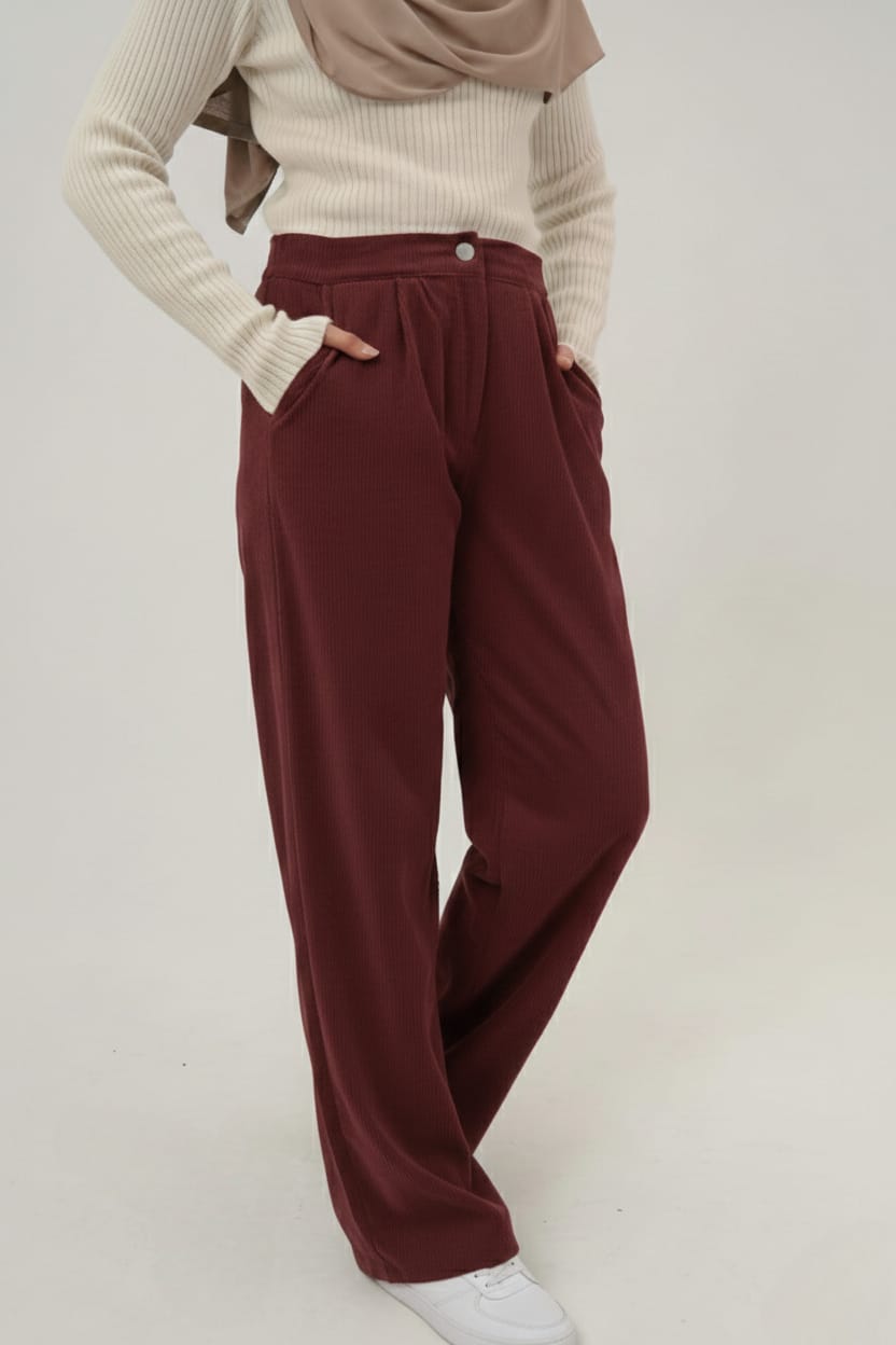 Corduroy Wide-Leg Pants